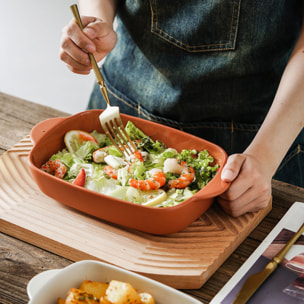 Plat à four en grès terracotta 27x16,5cm OCTAVE