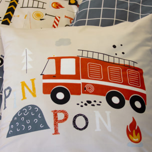 Parure de lit enfant Pompier - Blanc