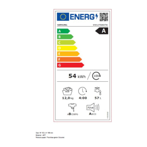 Lave linge hublot SAMSUNG WW12T504DTW
