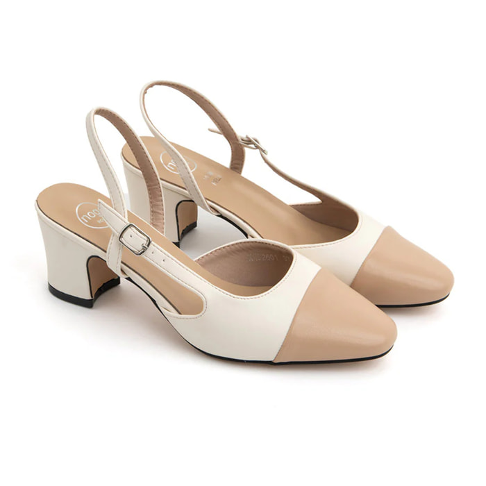Decolleté old-style bicolore - KHAKI