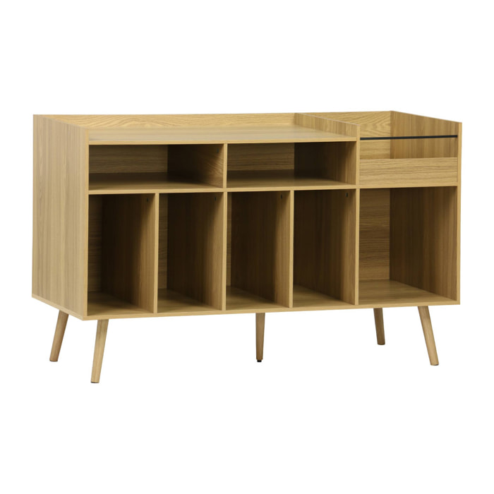 Meuble vinyle vintage décor bois. Dune. L 130 x P 50 x H 80 cm