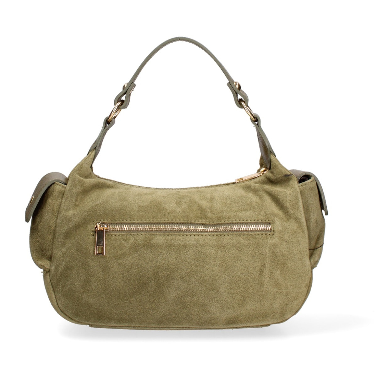 Borsa a spalla da donna Made in Italy - Modello Ardena - Pelle scamosciata - 30.0 x 17.0 x 12.0 cm