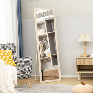 Miroir sur pied ou mural pleine longueur cadre effet travertin