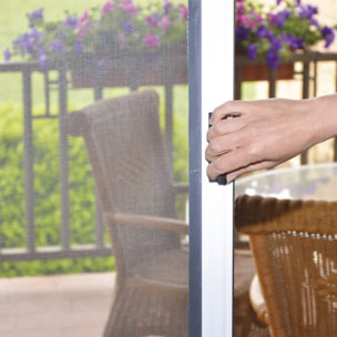 Zanzariera Universale Scorrimento Orizzontale Per Porte Portafinestra Balconi A Rullo Avvolgibile Telaio Alluminio In Kit Colore Bianco 150 x 250 cm