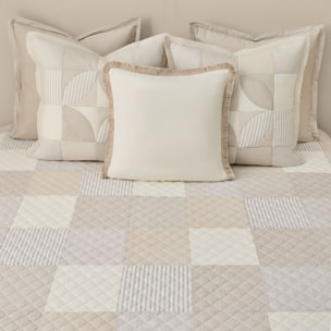 Colcha de algodón acolchada patchwork Gropatcol color gris piedra 100% Algodón