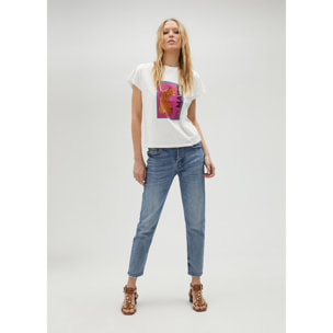 Maglietta bianca stampa tigre