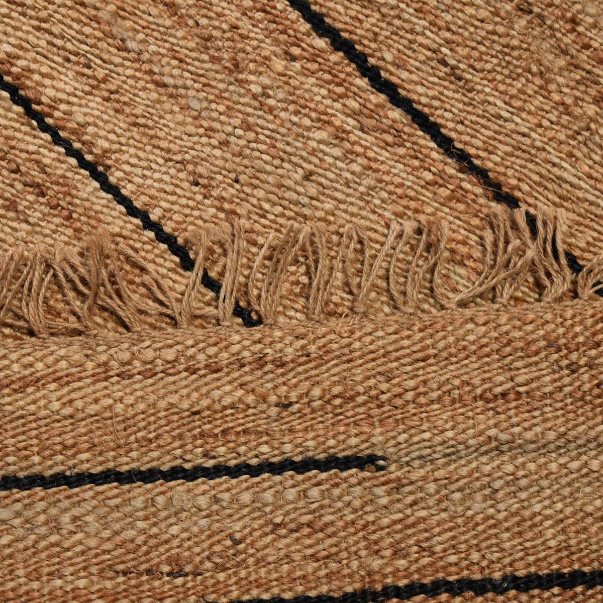 Tapis Kilim Radu tissé à la main en jute avec des lignes