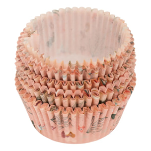 Caissettes papier à muffins Anniversaire D7,5cm rose