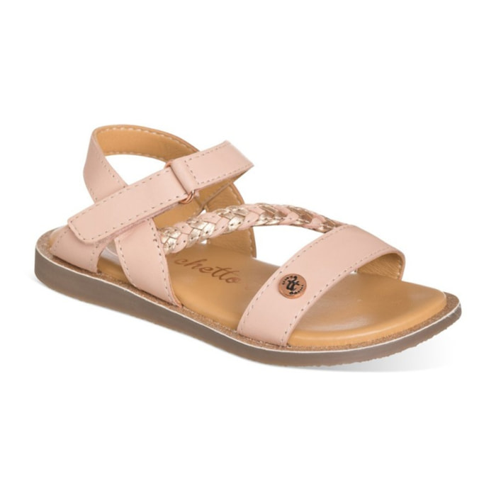 Sandalia color rosa para NIÑA confeccionada en piel