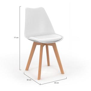 Chaises Nordia mix couleurs (blanc, gris et bleu canard) - lot de 4