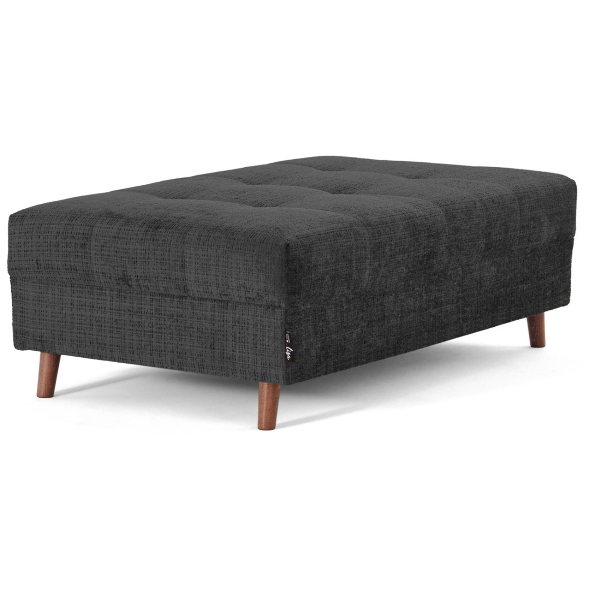 Rune - pouf en velours texturé - Gris Anthracite