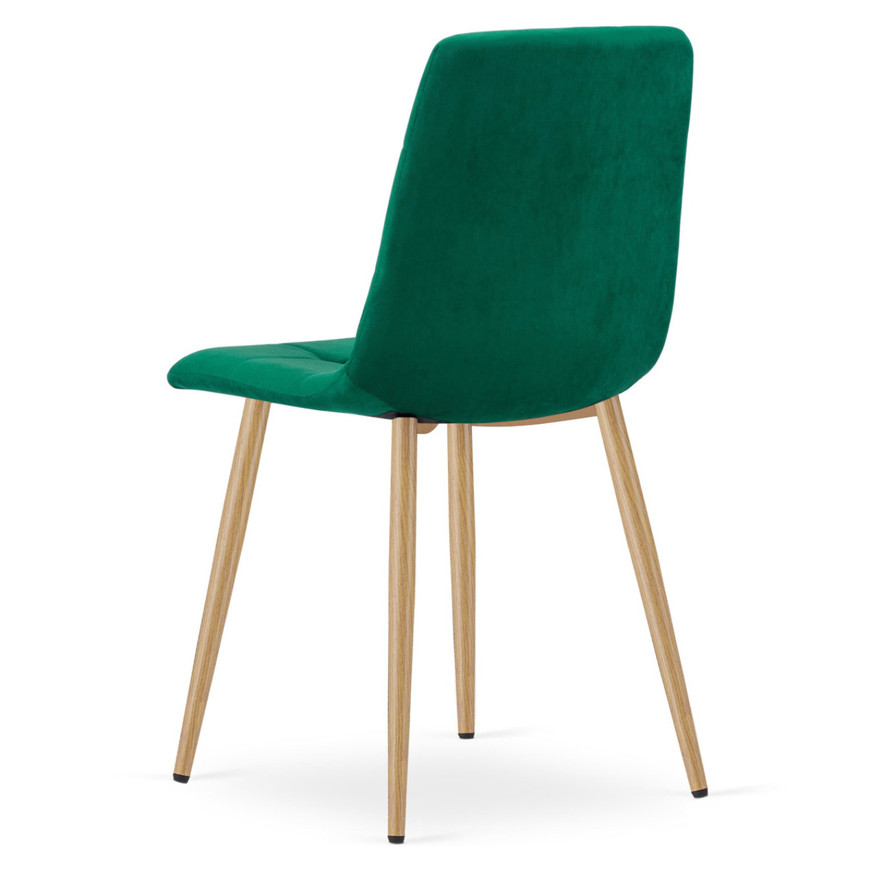 Set di 2 sedie Kara in velluto verde scuro con gambe effetto legno