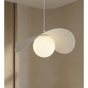 Lampada a sospensione Ritual in acciaio bianco opaco