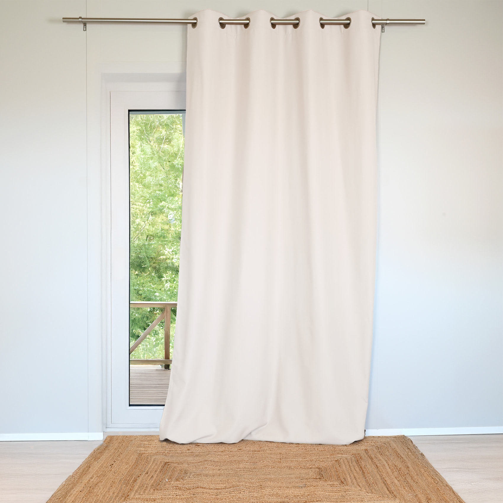 Rideau ignifugé M1 non feu  à œillets - Naturel