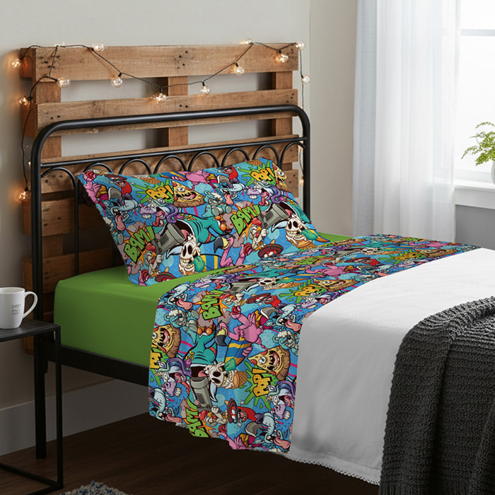 Completo letto pizza pazza 100% cotone