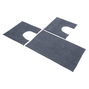 PARURE 3 TAPPETI BAGNO POPPY , TAPPETO: 45x75 cm + 2 GIRO WATER: 45x40 cm