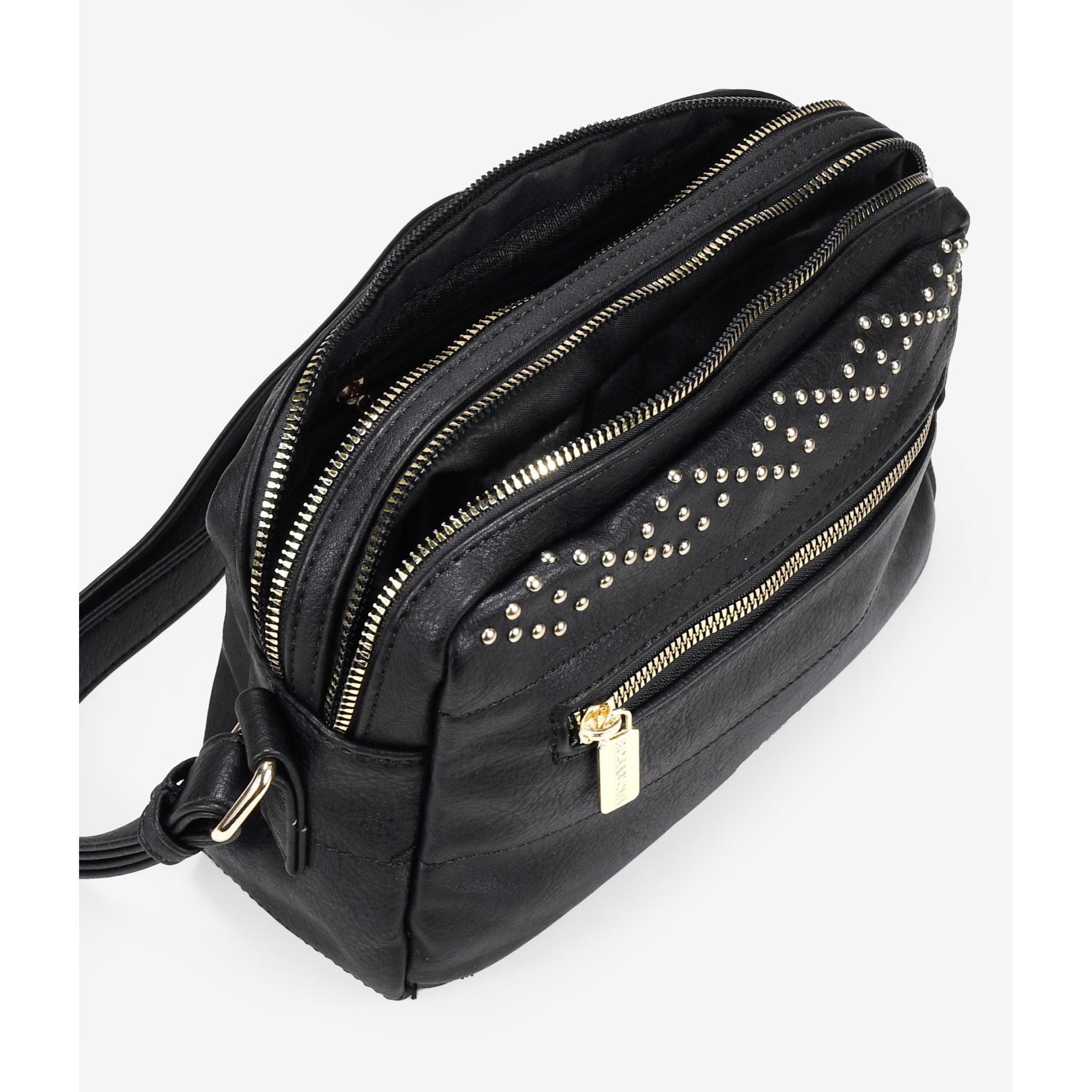 Bolso bandolera negro con tachas