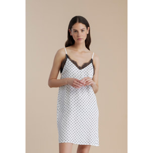 Camicia da notte donna in viscosa bretellina articolo pois Noidinotte