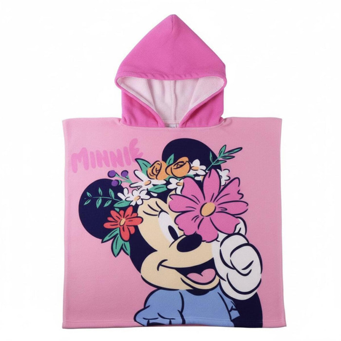Poncho Microfibra de Minnie Mouse - 55x54x1 cm - Color:Rosa