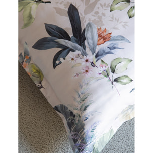 Parure housse de couette 240x220 cm et 2 taies d'oreiller 63x63cm satin de coton imprimé