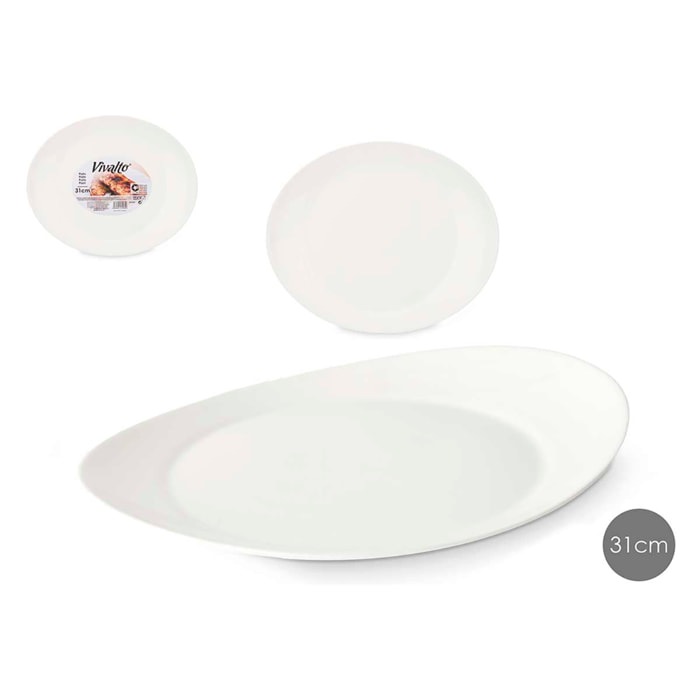 PACK 2 PLATOS CARNE OPAL OVALADO 31CM