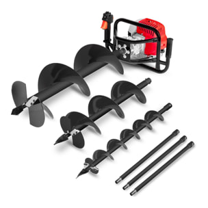 Taladro de tierra Ahoyador 75cc 5,2cv +3 brocas 10-20-30cm +3 alargos - Greencut GD750X