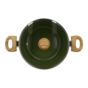 Faitout en revêtement céramique 24cm vert - tous feux COLORAMA