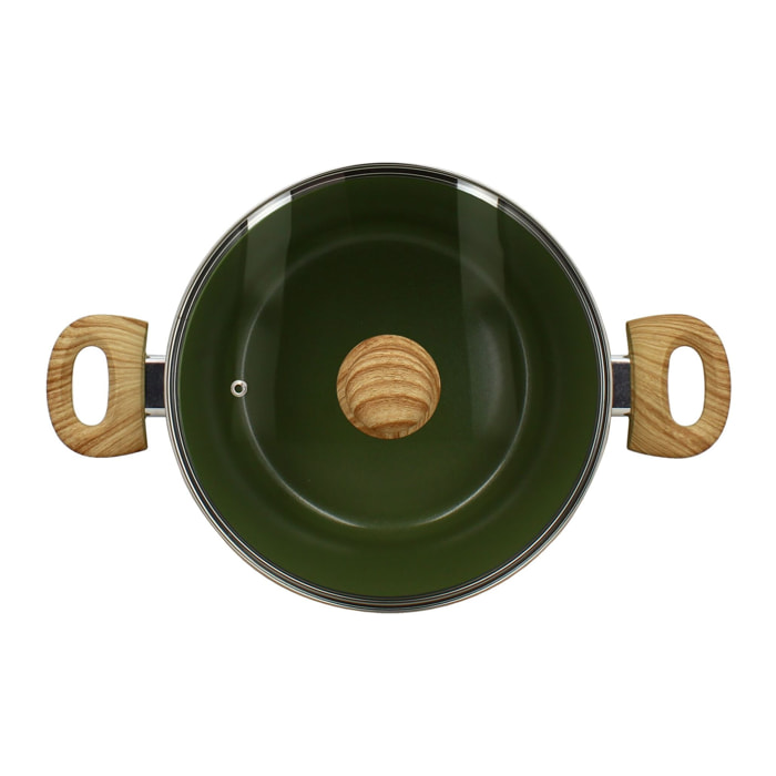 Faitout en revêtement céramique 24cm vert - tous feux COLORAMA