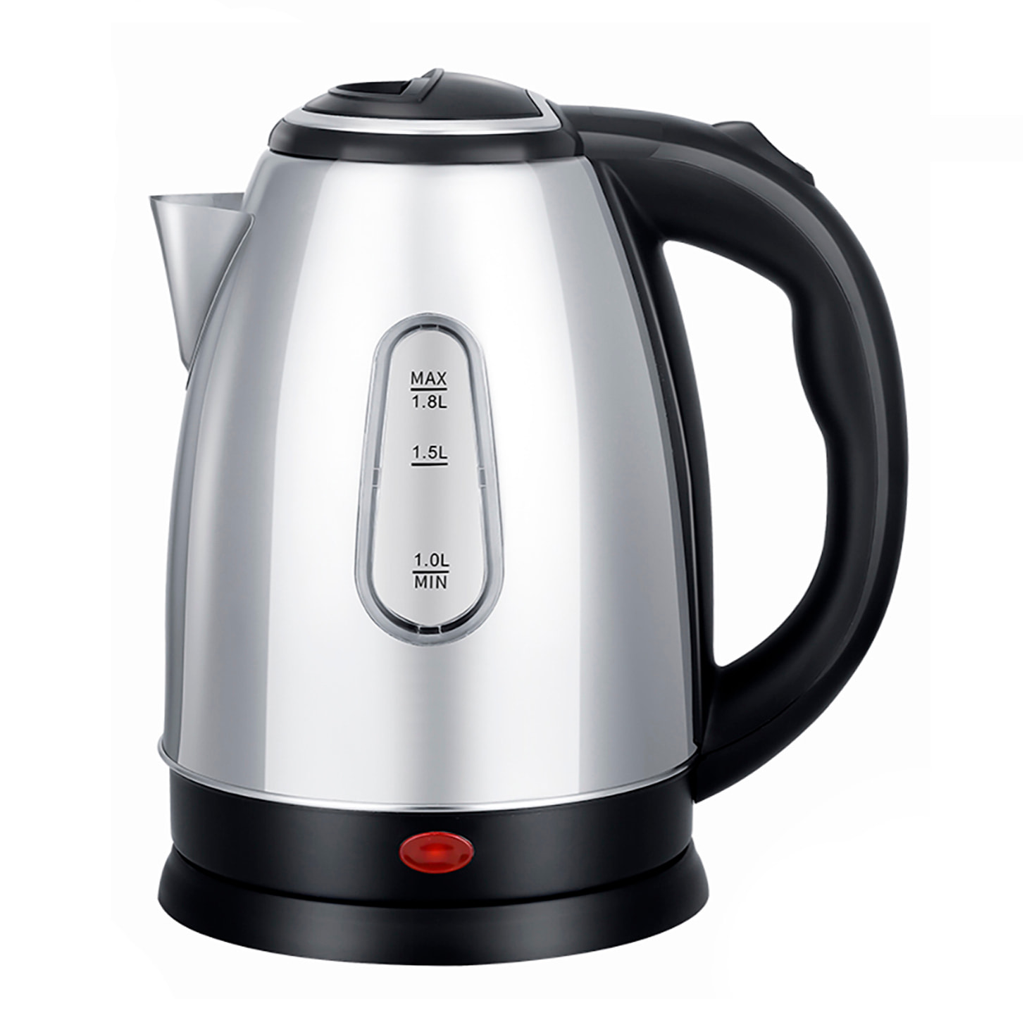 Hervidor de acero inoxidable con 1500W y 1,8L de capacidad.