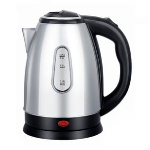 Hervidor de acero inoxidable con 1500W y 1,8L de capacidad.