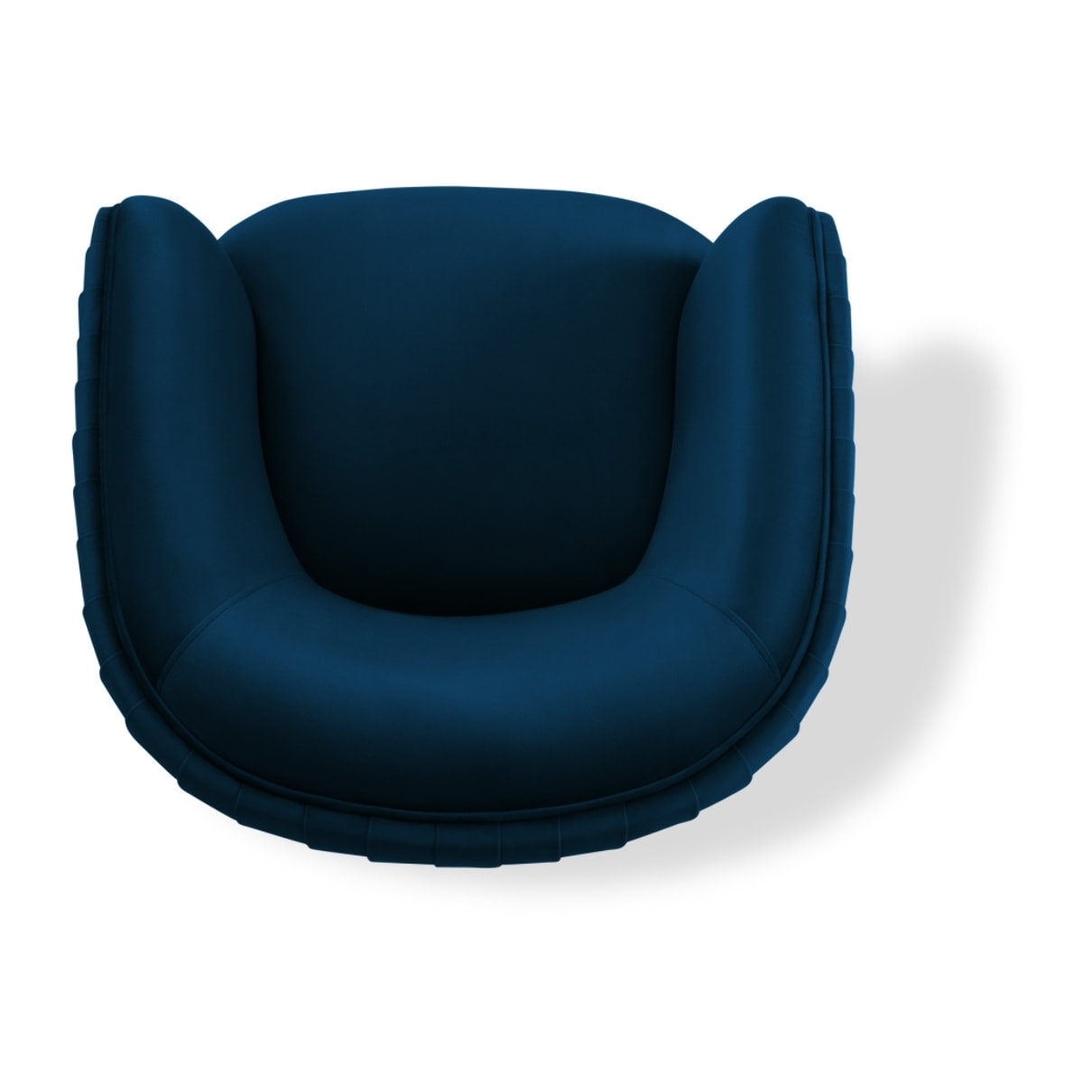 Fauteuil "Cyrille" en velours bleu marine