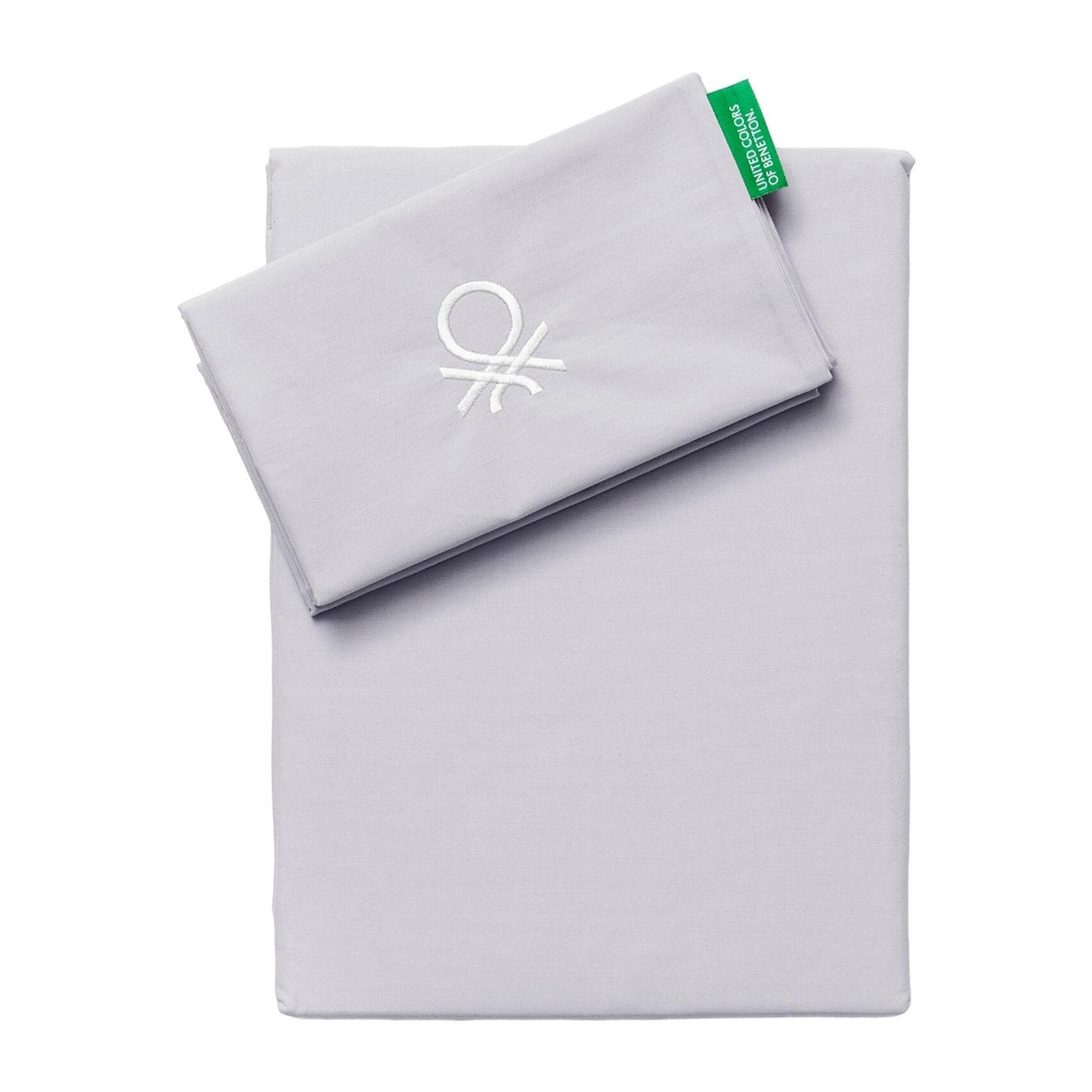 Set 2pc cama (funda nórdica 155x220cm + funda de almohada 80x80cm) 200tc 100% algodón gris y blanco neutral be