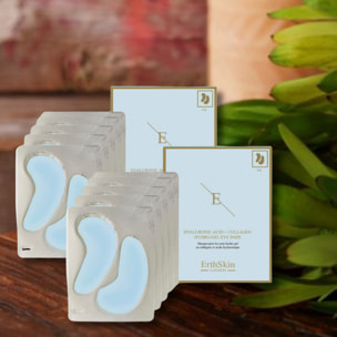 2 almohadillas para ojos con ácido hialurónico y hidrogel de colágeno.