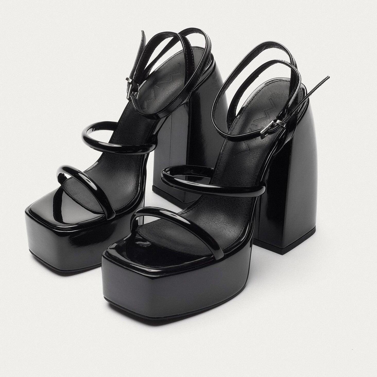 Sandalias de tacón  -  Dara   - Negro - 15 cm