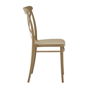 Set di 2 sedie ROTTERDAM in polipropilene tortora, impilabili