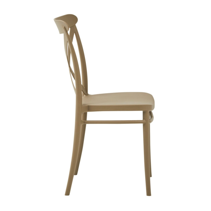 Set di 2 sedie ROTTERDAM in polipropilene tortora, impilabili