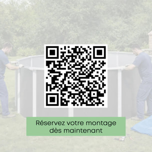 Piscine hors sol acier ovale 7,30 x 3,65 x 1,20 m aspect bois CANYON