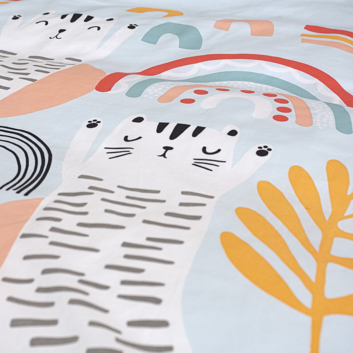 Parure de lit enfant imprimé 100% coton - catchi - bleu