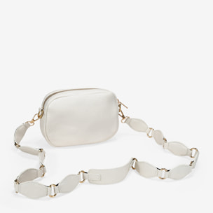 Bolso bandolera beige asa con anillas