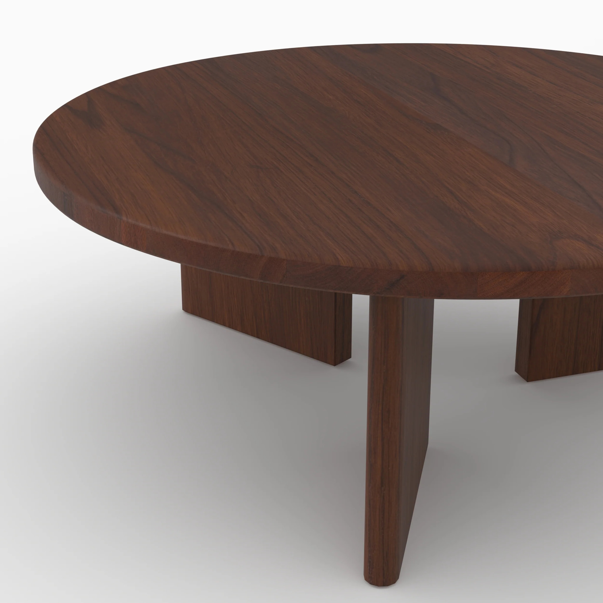 Table basse ronde en bois massif de mindi foncé D80 cm - Galia