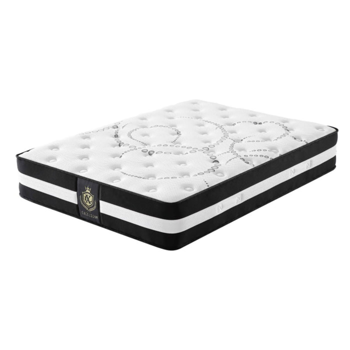 Matelas Excellence | 30 cm | Mémoire de forme et Ressorts ensachés | Réduit les points de pression | Soutien morphologique