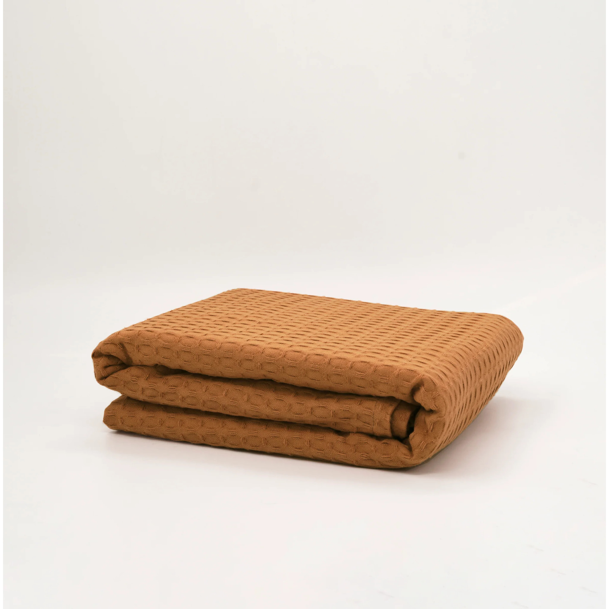 Plaid gaufré 100% coton Burnt Orange 130x170 cm