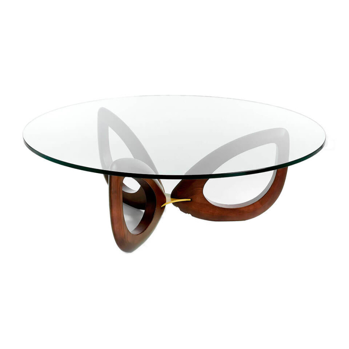 Mesa de centro de Angel Cerda de cristal y fresno 120x120x38cm