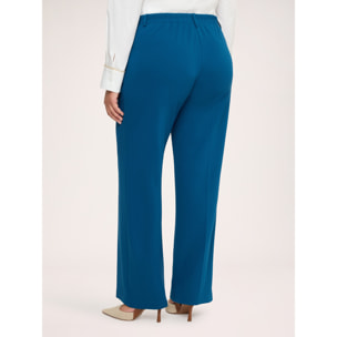 Fiorella Rubino - Pantaloni Wide Leg in tessuto stretch - Ottanio