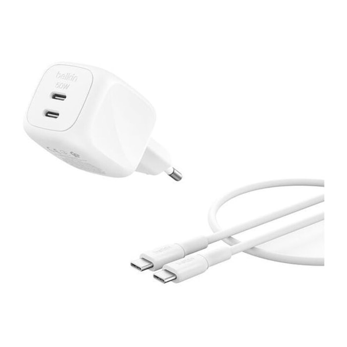Chargeur BELKIN 50W blanc GaN