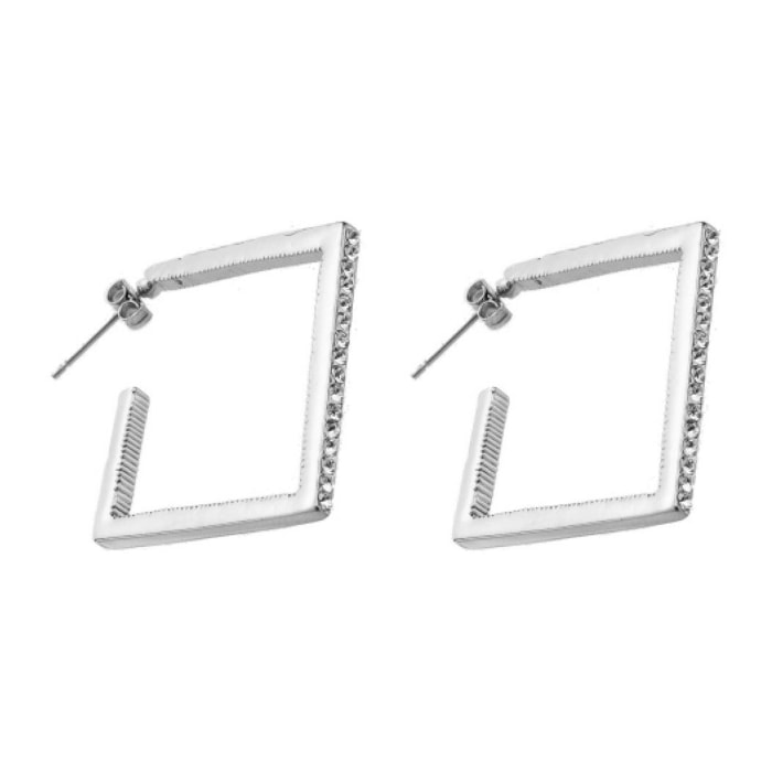 Pendientes Square adornado con cristales de Swarovski