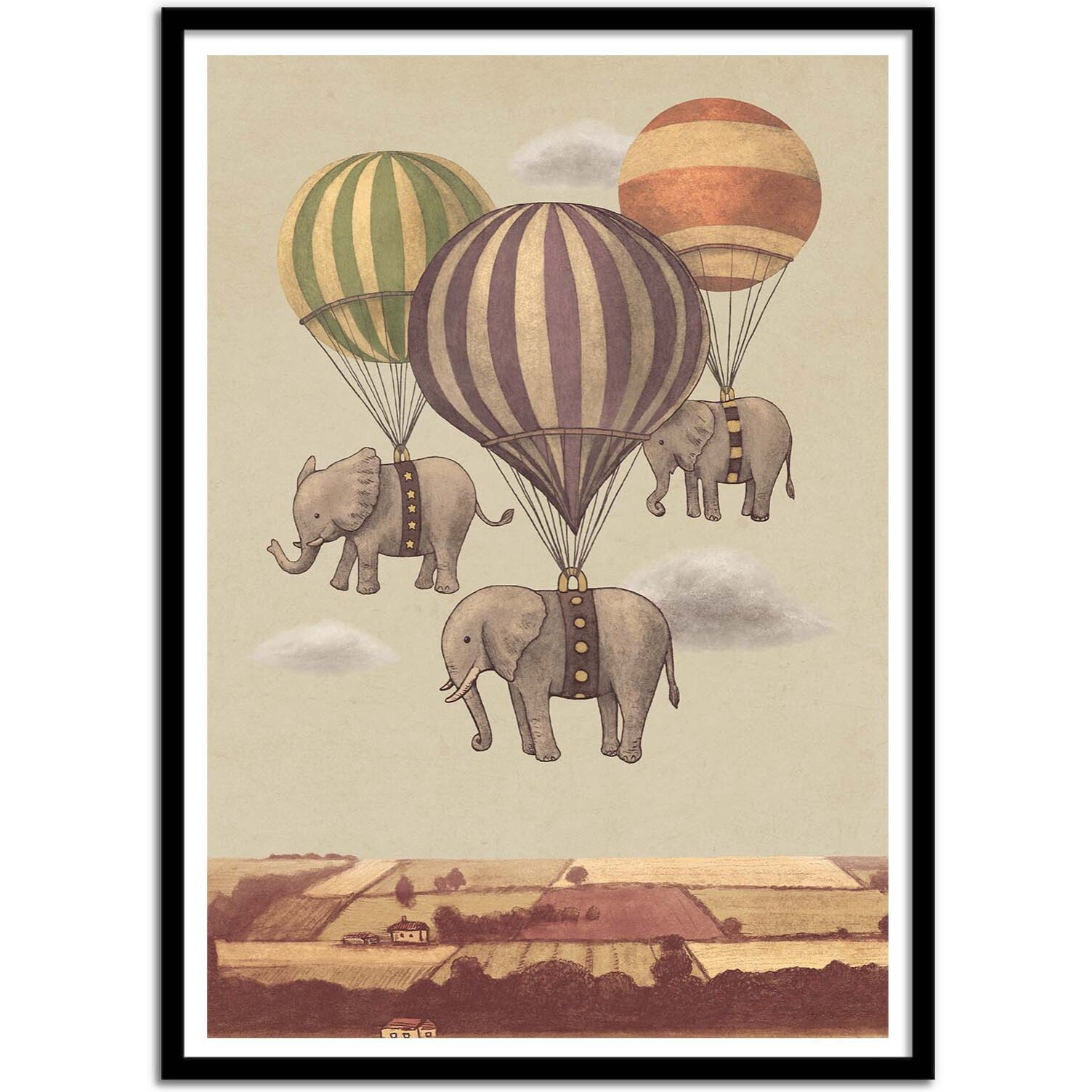 Affiche - Flight of the elephants - Terry Fan