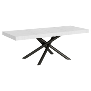 Table extensible 90x160/264 cm Famas Premium Frêne Blanc cadre Anthracite