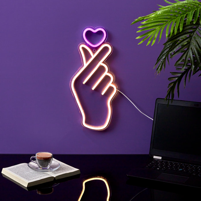 Lampe Led Effet Neon Signe Cœur Effet Usb