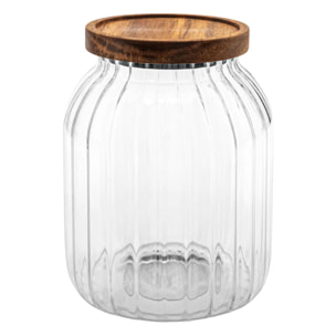 Bocal "Harmony" 2L en verre et acacia